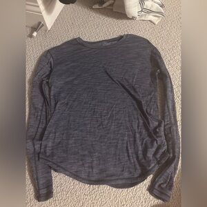 Lululemon Gray/Blue Long Sleeve Flowy T-Shirt Womens 4